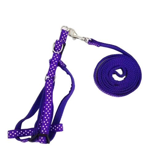 AQUAONE - Colorful Nylon Leash Pet Harnesses Purple